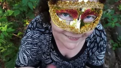 Play Outdoor Passion: Chubby Russian BBW Sucks and Swallows in Forest and Car